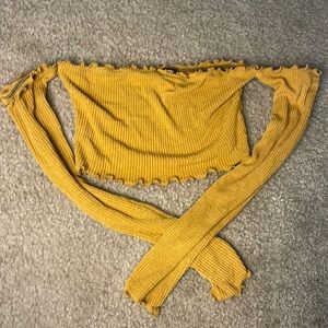 mustard yellow crop top